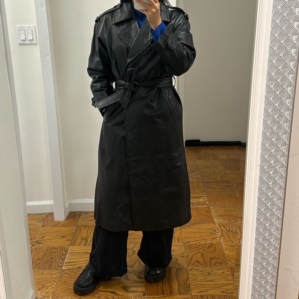 Wilson’s leather trench coat long length XS with Zip out insulated vest liner